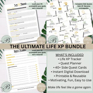 Life XP Tracker Bundle: Gamified Goal Planner (Digital Download)