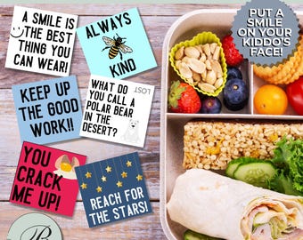 Wydrukowane notatki do pudełka na lunch dla dzieci – urocze i zabawne karty motywacyjne do szkolnych lunchów