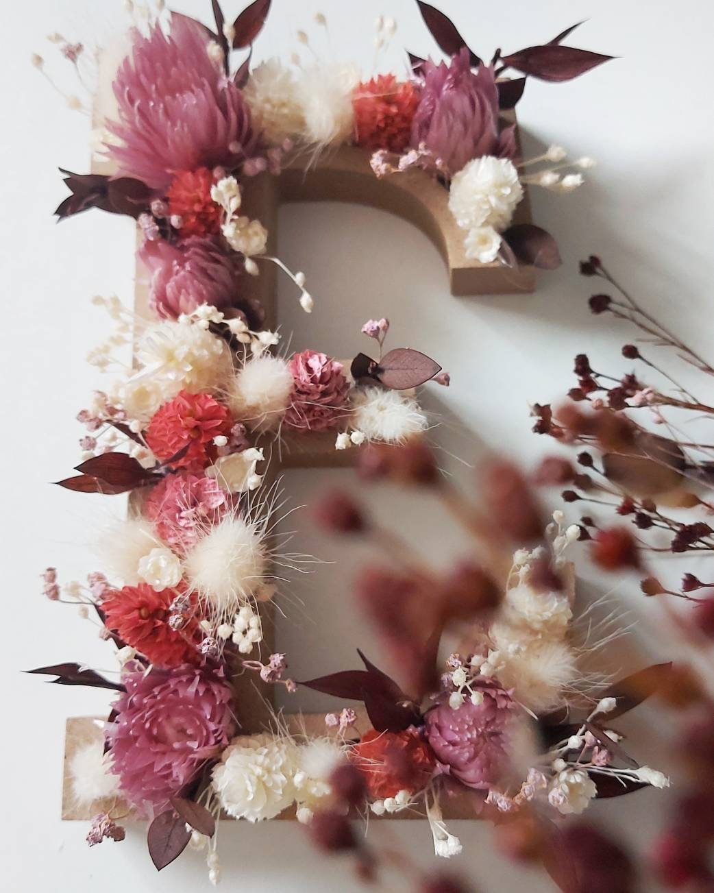 Lettre Bois et Fleurs Séchées Danae