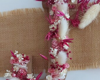 Personalized ROSALIE dried flower letter