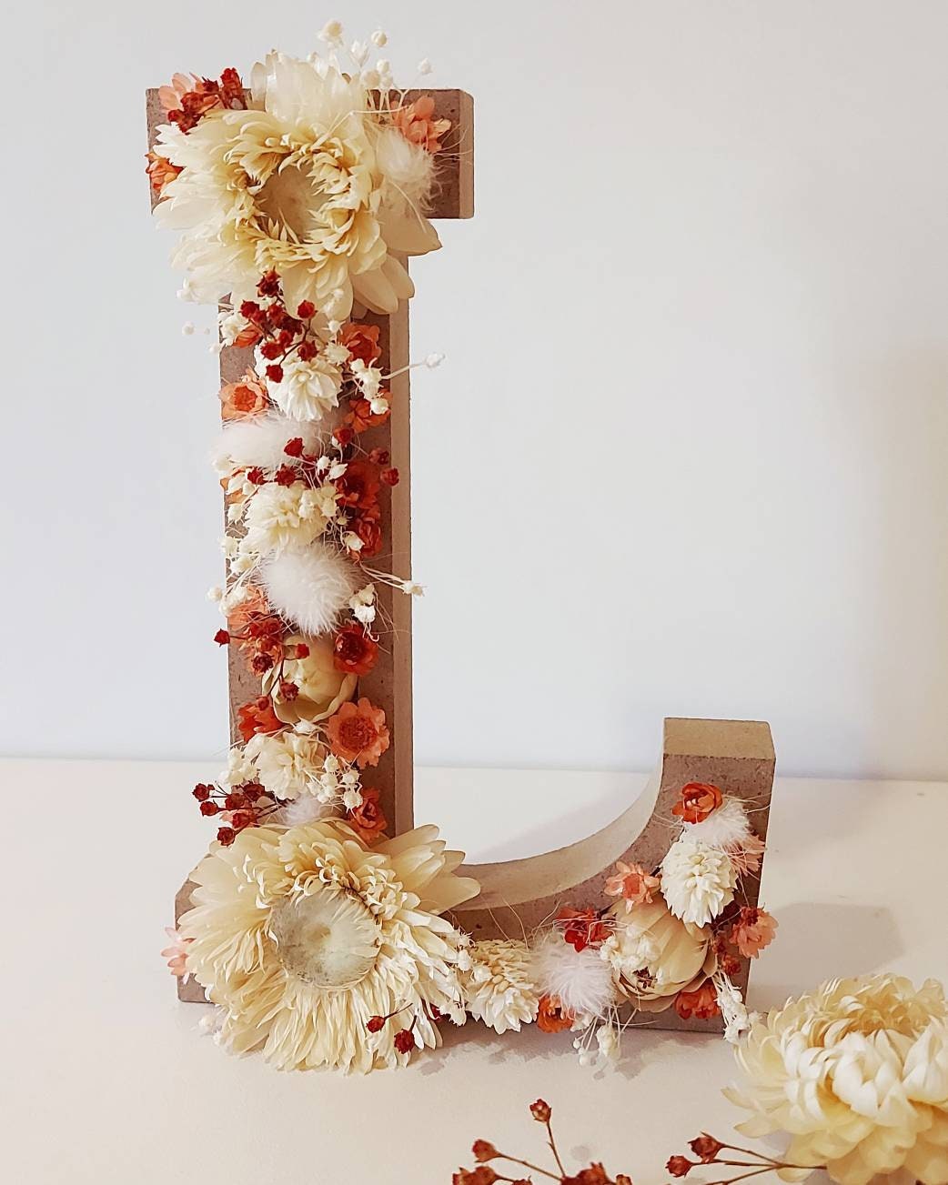 Lettre Bois et Fleurs Séchées Alina