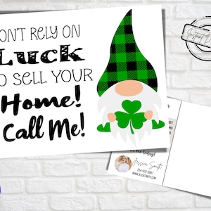 St Patrick's Day Real Estate Post Card | Realtor St Patrick's Day Marketing | Real Estate Agent Marketing | Canva Template for Agents