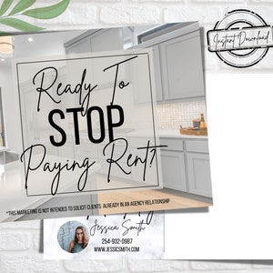 Tired of Renting? Realtor Post Card | Real Estate Agent Post Card | Real Estate Marketing | Real Estate Farming | Realtor Canva Template