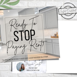 Tired of Renting? Realtor Post Card | Real Estate Agent Post Card | Real Estate Marketing | Real Estate Farming | Realtor Canva Template