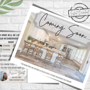 Coming Soon Realtor Post Card | Real Estate Agent Post Card | Real Estate Marketing | Real Estate Farming | Realtor Canva Template