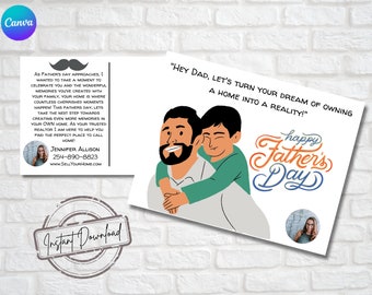 Father's Day Real Estate Postcard: Realtor Marketing Template (Canva)