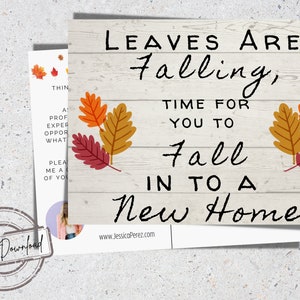 Realtor Farming Postkarte | Bearbeitbare Immobilien Postkarte | Immobilien Herbst | Maklermarketing | Postkarten Vorlage | Herbst Makler