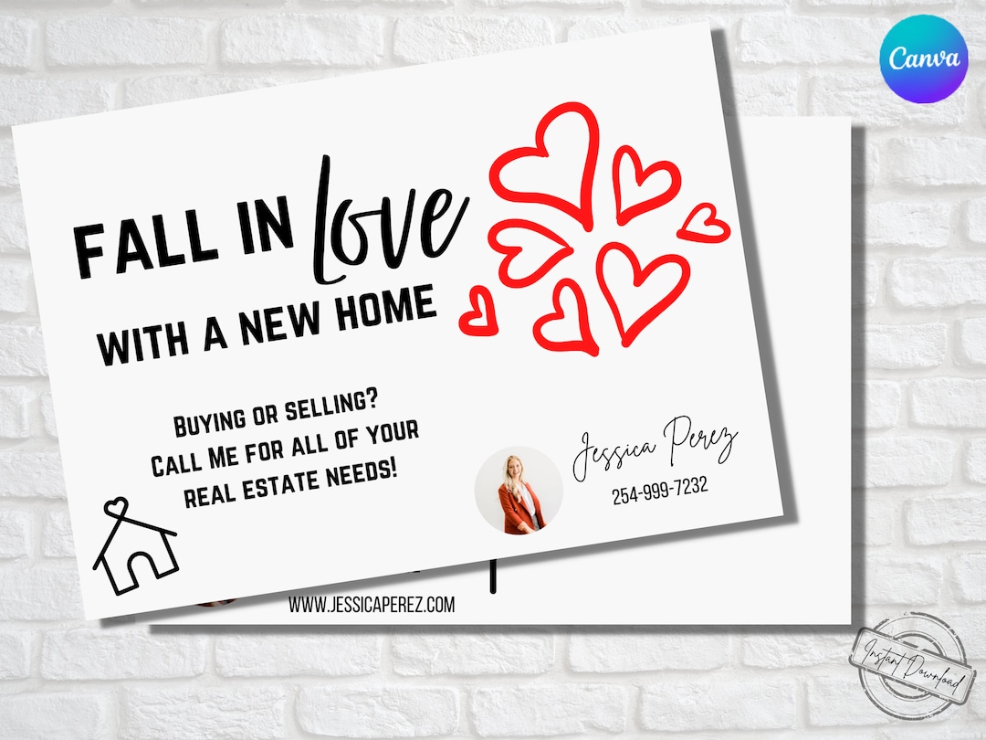 Valentine's Real Estate Post Card Realtor Valentine's Day Marketing