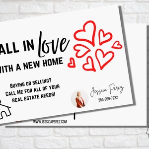 Valentine's Real Estate Post Card | Realtor Valentine's Day Marketing | Real Estate Agent Marketing | Canva Template for Agents