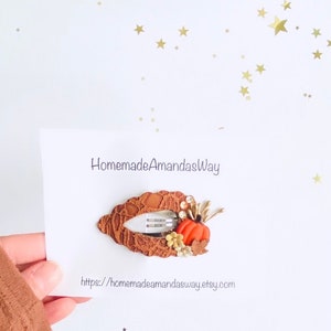 Snap Clips| Pumpkin Snap Clips| Thanksgiving Clippies| Large Snap Clips| Fall Hair Accessories| Fringe Clips| Bow