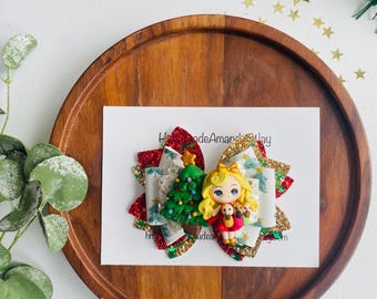 Traditional Christmas Bow| Christmas Bow| Large Statement Christmas Bow| Bow Gift| Baby Bows| Hair Clips| Stocking Stuffers