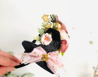 Witch Hat Headband| Floral Witch hat| Halloween headbands| Halloween Accessories| spooky cute hair accessories