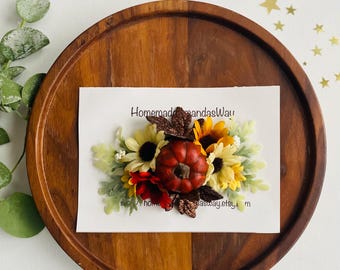 Fall Pumpkin Flower Crown| Floral Pumpkin Headband| Pumpkin headbands| Fall hair Accessories| Fall Flower Crown accessories