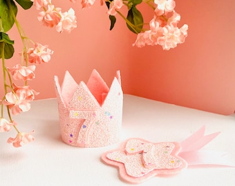 Baby Birthday Crown - Headband crown - first birthday - girls birthday crown - first birthday photos - birthday crown clip- birthday badge