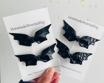 Bat Pigtails | Bat Bow|Bat Piggy Bow| Bat Piggy Clips| Bat Headbands | Halloween Bat| Bat Baby Bow| Toddler Bow| Halloween Styles| Piggy Set