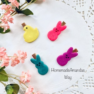 Glitter Peeps Bunny Clips