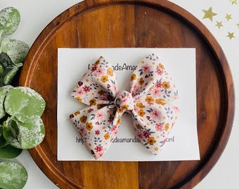 Floral Bow| Pinwheel bow| Baby Headband| Floral Pinwheel bow| Baby bows| Spring Hair Bows| Floral Baby Accessories| Hair Clips| Bows