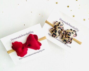 Fall Headband| Leopard Headband| Cozy Fleece Headband| Nylon headband| Baby Bows| Headband Bow| Fall Baby accessories| Pinch Bows for Girls
