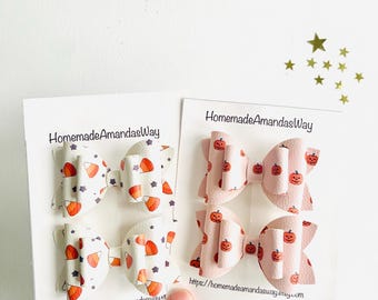 Jack o LanternPigtails| Ghost Piggy Bows| Piggy Clips| Halloween Bow| Halloween Baby Bow Sets| Toddler Bow| Halloween Styles| Piggy Set