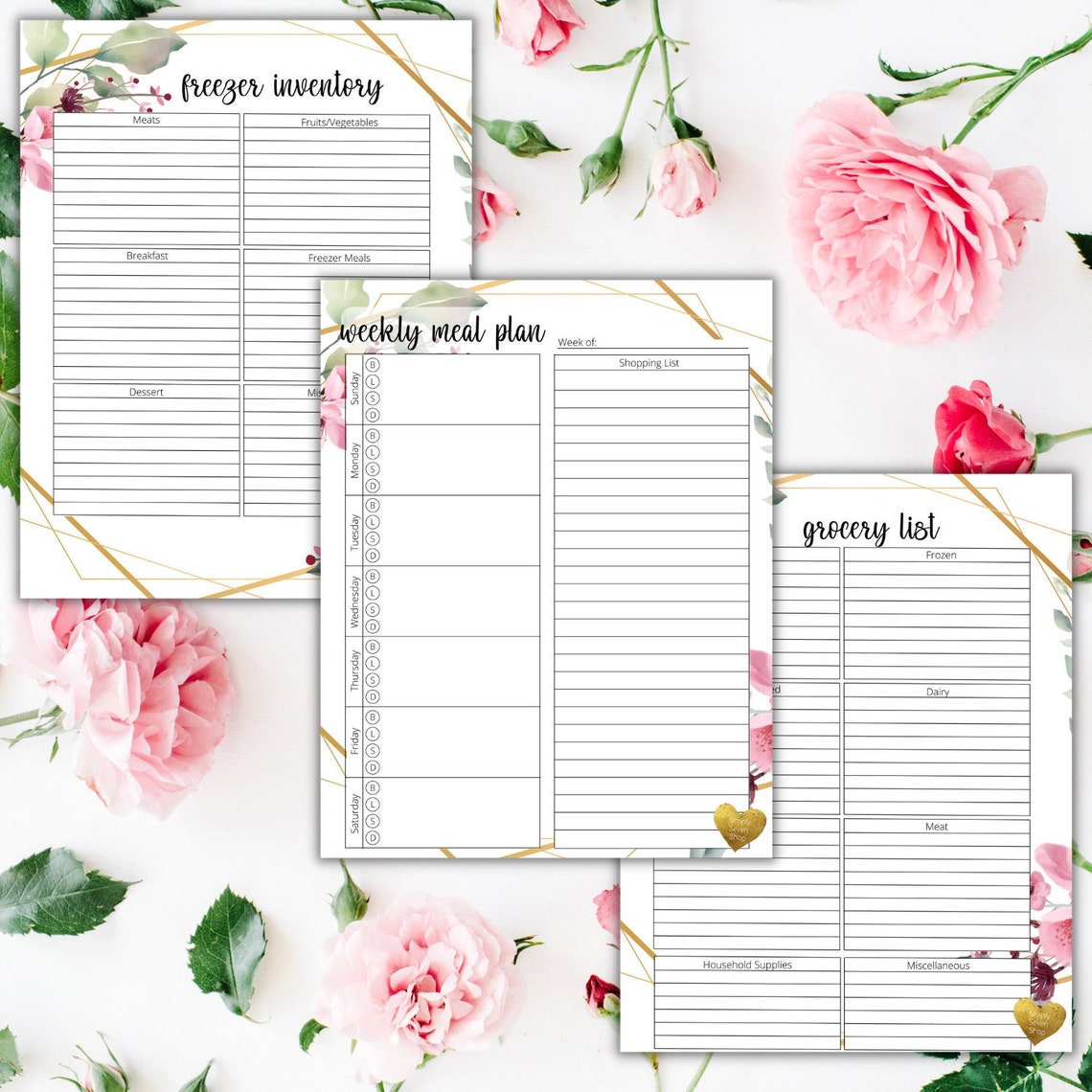 Printable Floral Meal Planning Kit PDF Download Meal - Etsy