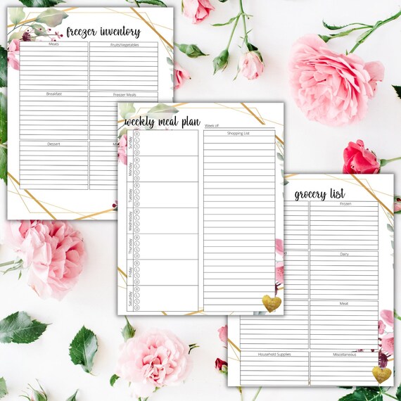 Printable Floral Meal Planning Kit PDF Download Meal - Etsy