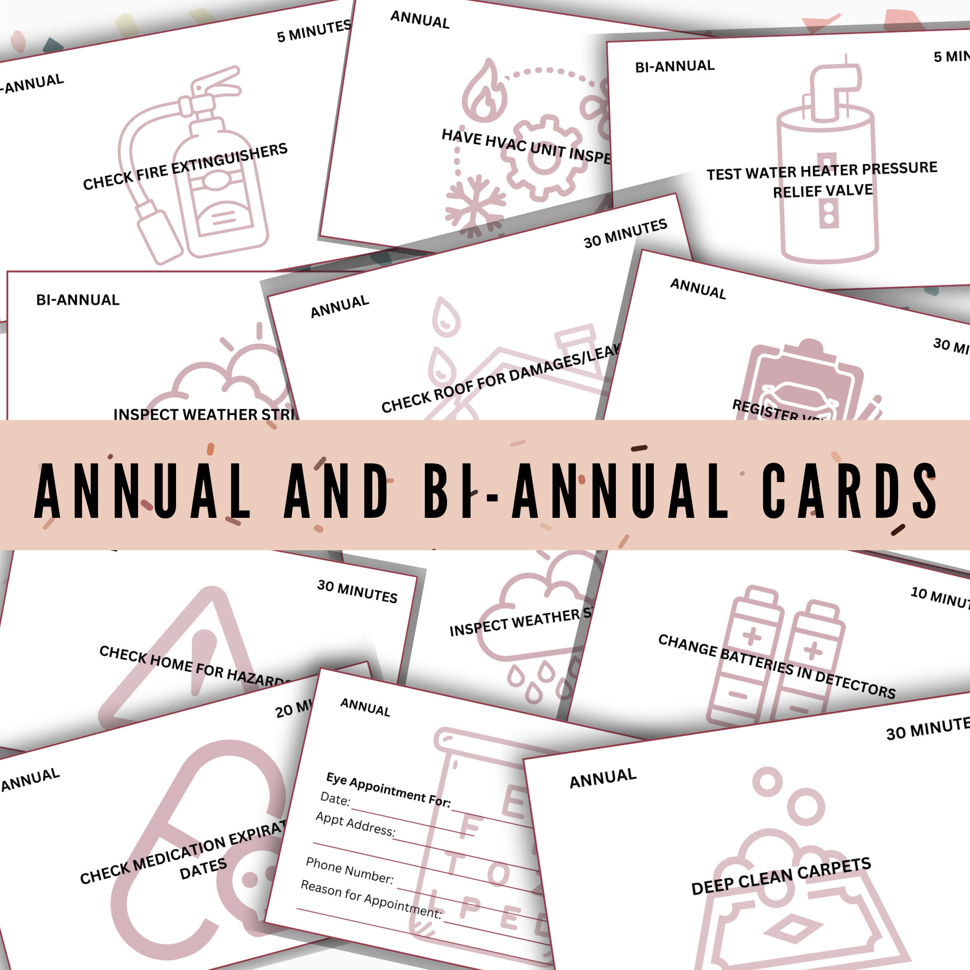 Printable Life Organization Index Card System PDF Life Organization