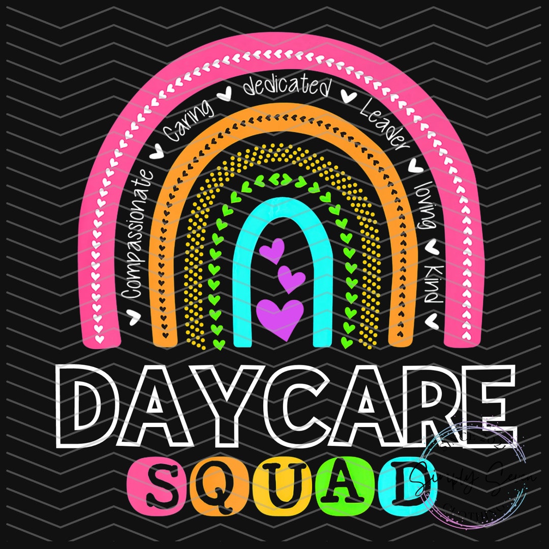Rainbow Daycare Squad Colorful Instant Digital Download PNG Design Daycare PNG Daycare Squad PNG