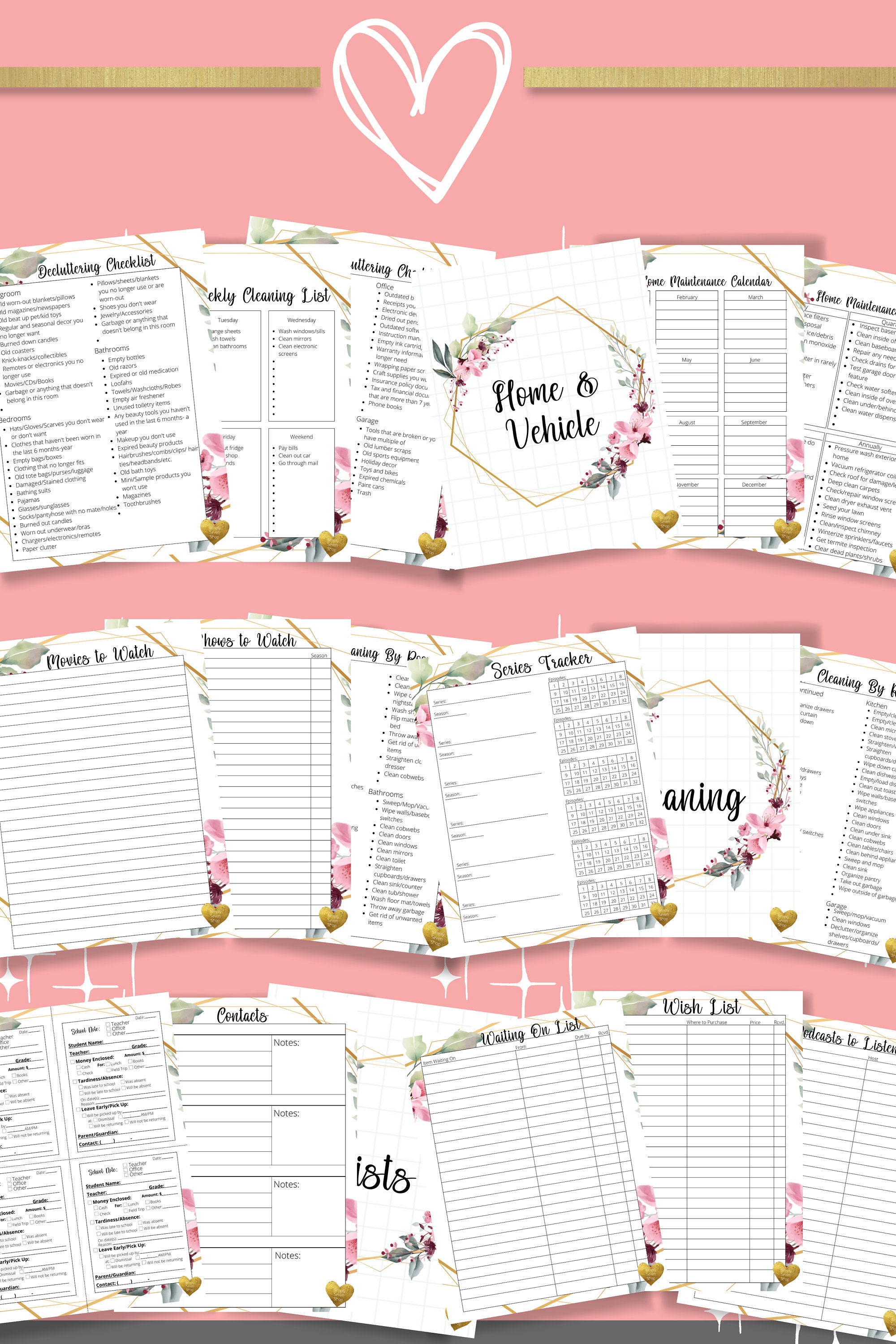 100 Page Ultimate Floral Home Management Binder System for - Etsy