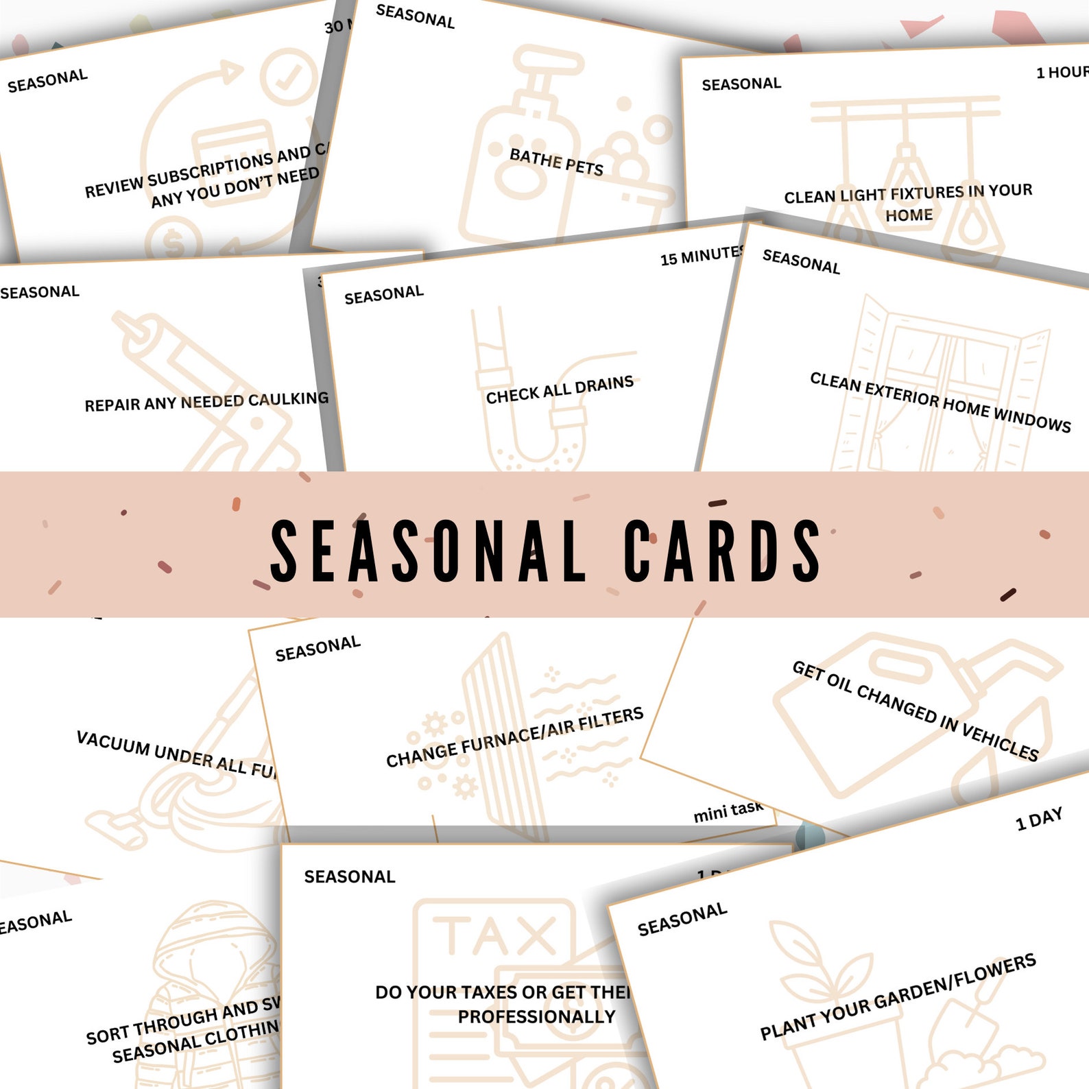 Printable Life Organization Index Card System PDF Life Organization