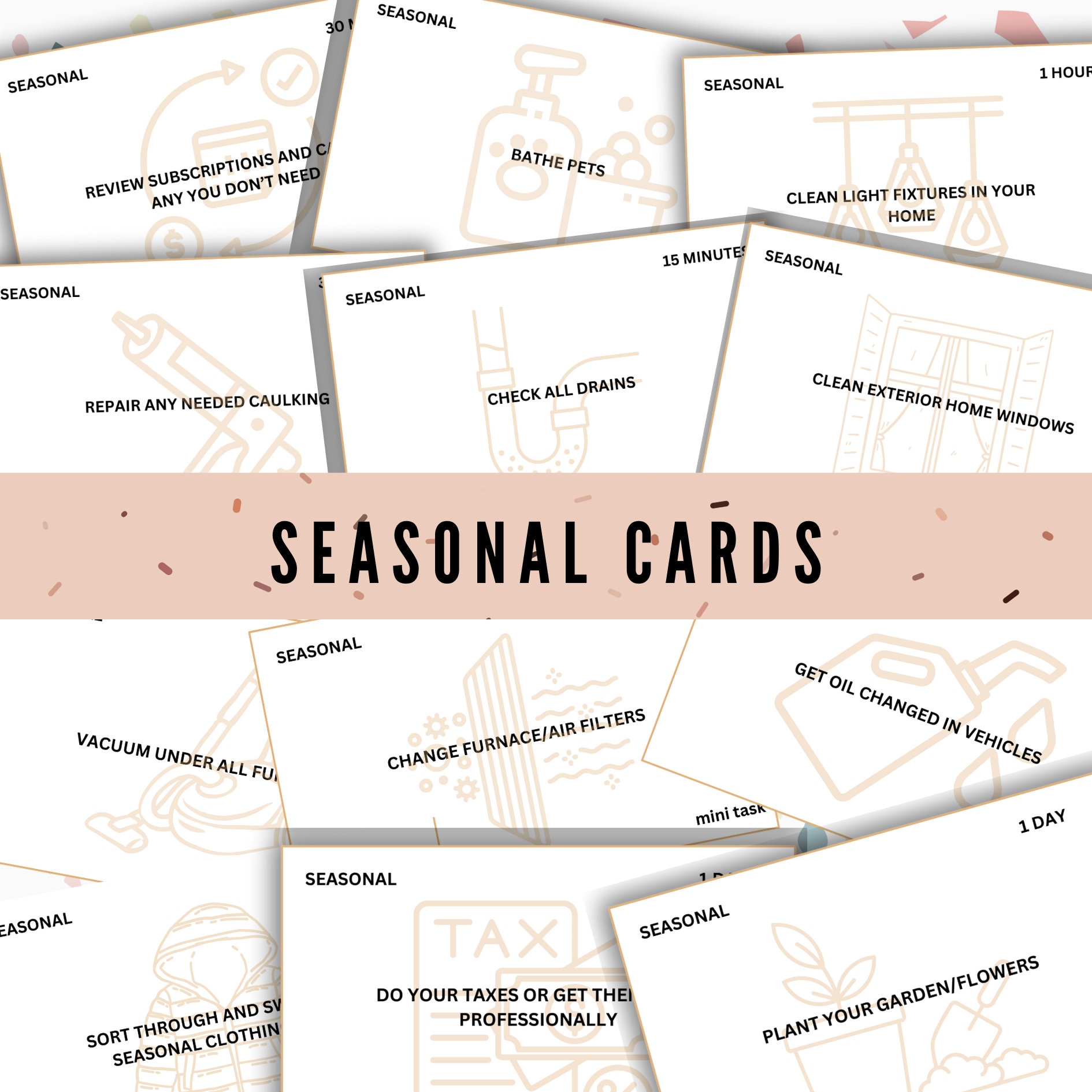 Printable Life Organization Index Card System PDF Life Organization