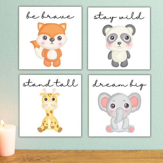 Printable Baby Animal Nursery Kids Wall Art Download PDF and - Etsy