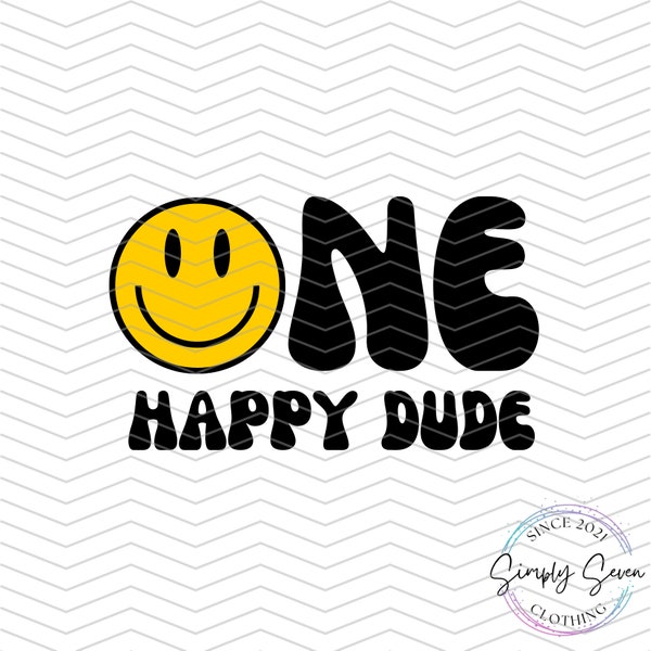 One Happy Dude 1st Birthday SVG | First Birthday SVG | One Year Old Boy SVG | Boys Birthday svg | First Birthday Boy svg | Retro Birthday