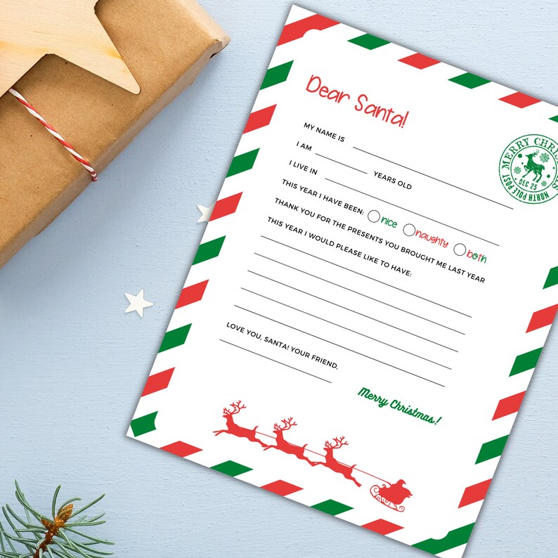 Printable Christmas Santa Letter Letter To Santa Letter Etsy printable-christmas-santa-letter-letter-to-santa-letter-etsy