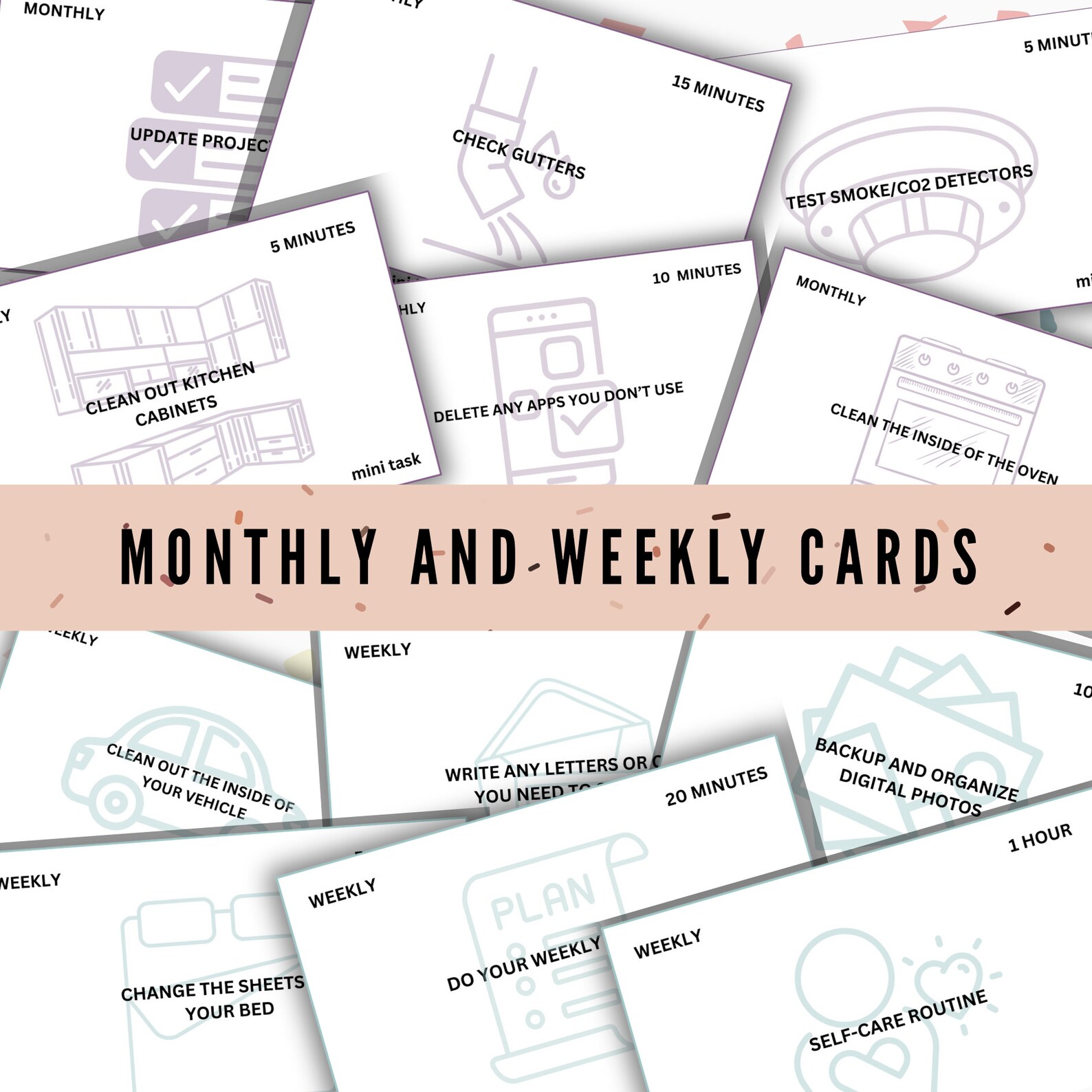 Printable Life Organization Index Card System PDF Life Organization