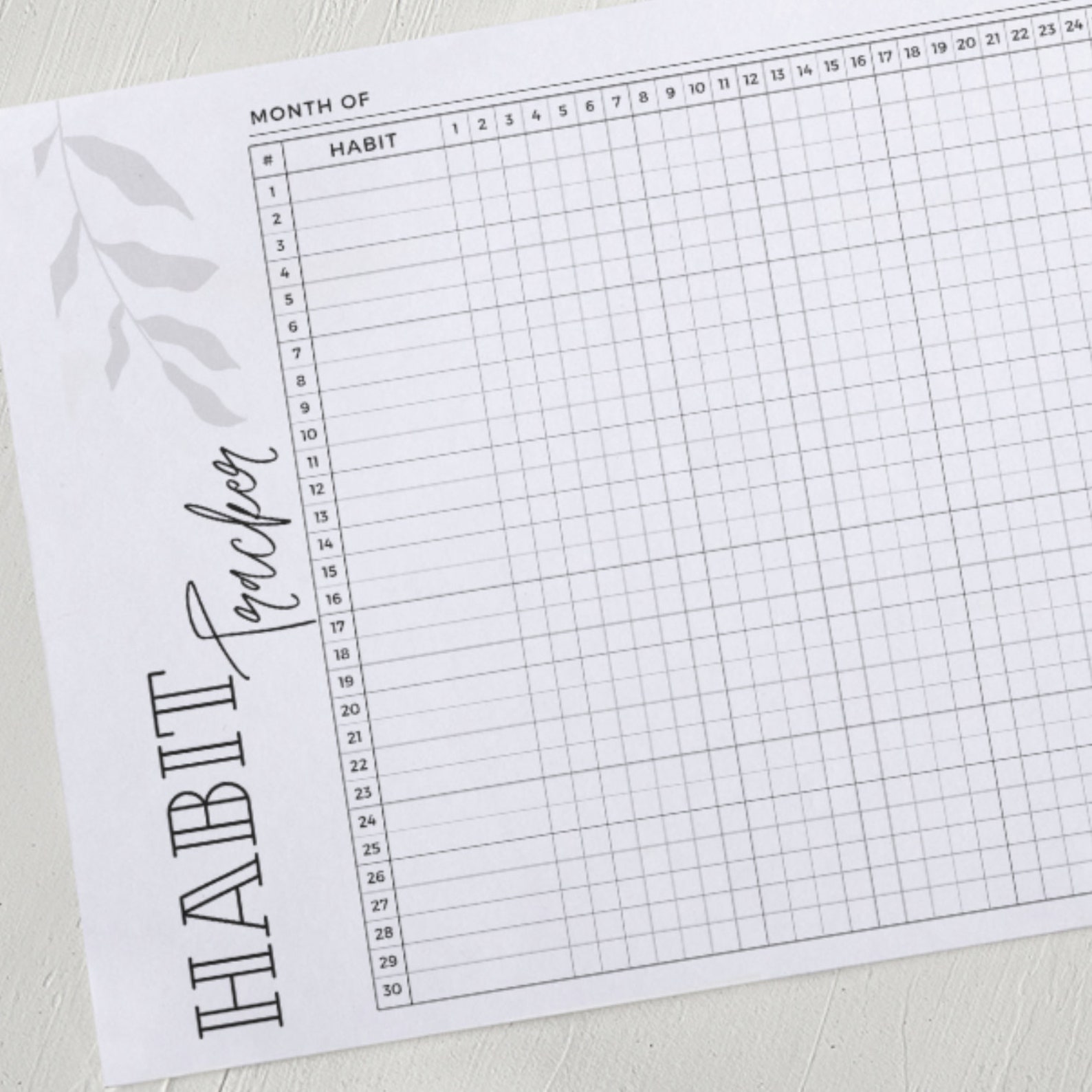 Habit Tracker PDF Printable Habit Tracker Daily Habit Tracker Monthly