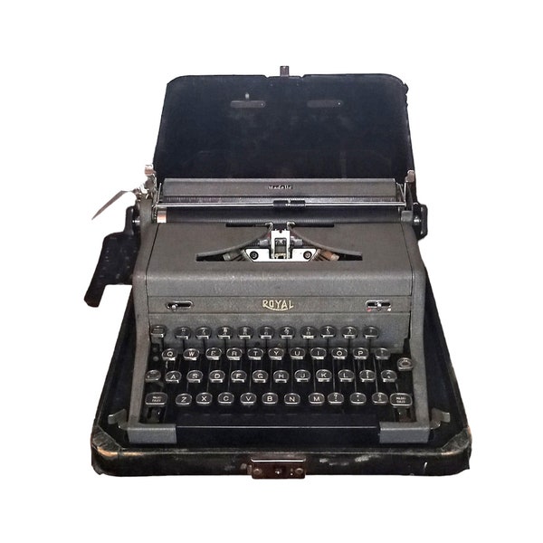 Machine à écrire vintage Royal Citadelle avec boitier