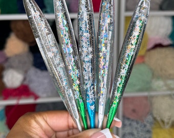 Resin Cosmic Crochet Hook Wide Handle