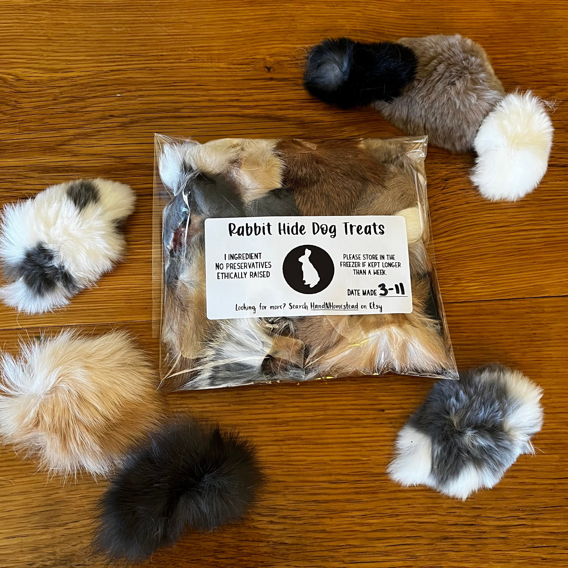 Rabbit Hide Dog Treats Natural Treats Dehydrated Hide Etsy