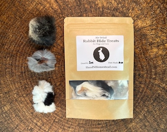 Natural Rabbit Hide Dog Treats: Air Dried (Small - 1oz)