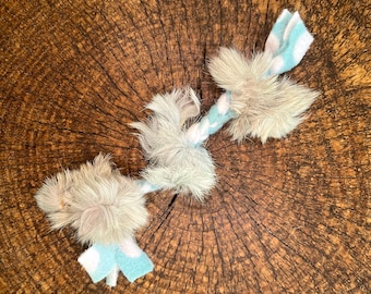 Dog Toy With Rabbit Hide: Natural Chew Treat, Braided Fleece