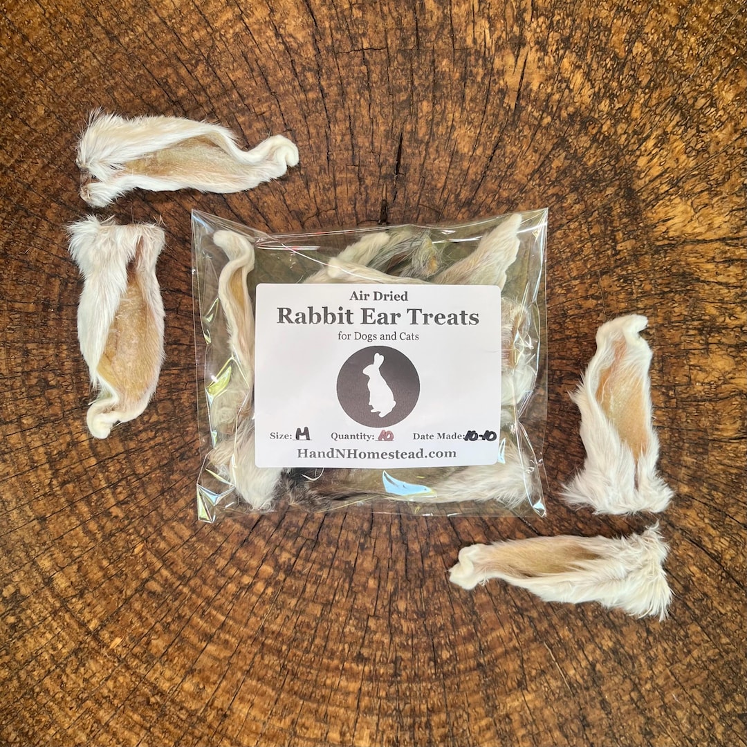 Dehydrated Rabbit Ear Dog Treats - 10 Pack: Natural, One Ingredient ...