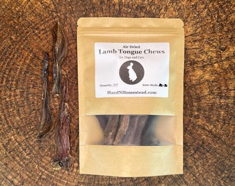 Lamb Tongue Dog Treats: Single Ingredient, Dehydrated