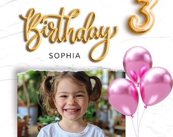 Custom Edible Cake Topper, Personalized Photo and Name