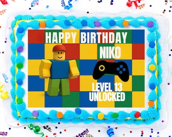 Personalized Gamer Birthday Edible Cake Topper – Frosting Sheet