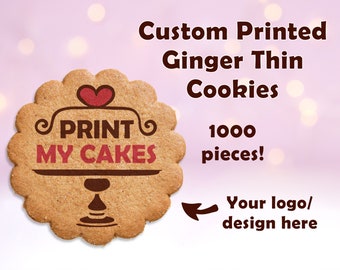 Custom Printed Ginger Cookies, logo cookies - 2.5 inch, 1000 pieces, corporate gift