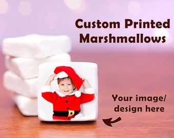 Custom Printed Square Marshmallows, Personalized Photo Gift (24 Pieces)