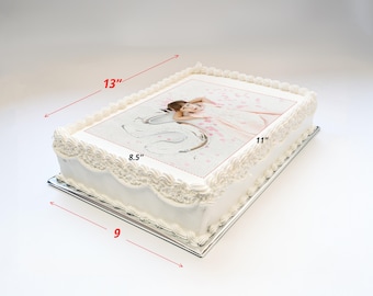 Custom Edible Cake Topper - Quarter Sheet Cake, Photo Print