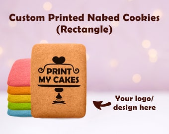 Custom Printed Rectangle Cookies, Logo Cookies, Party Favors (24 Pieces)
