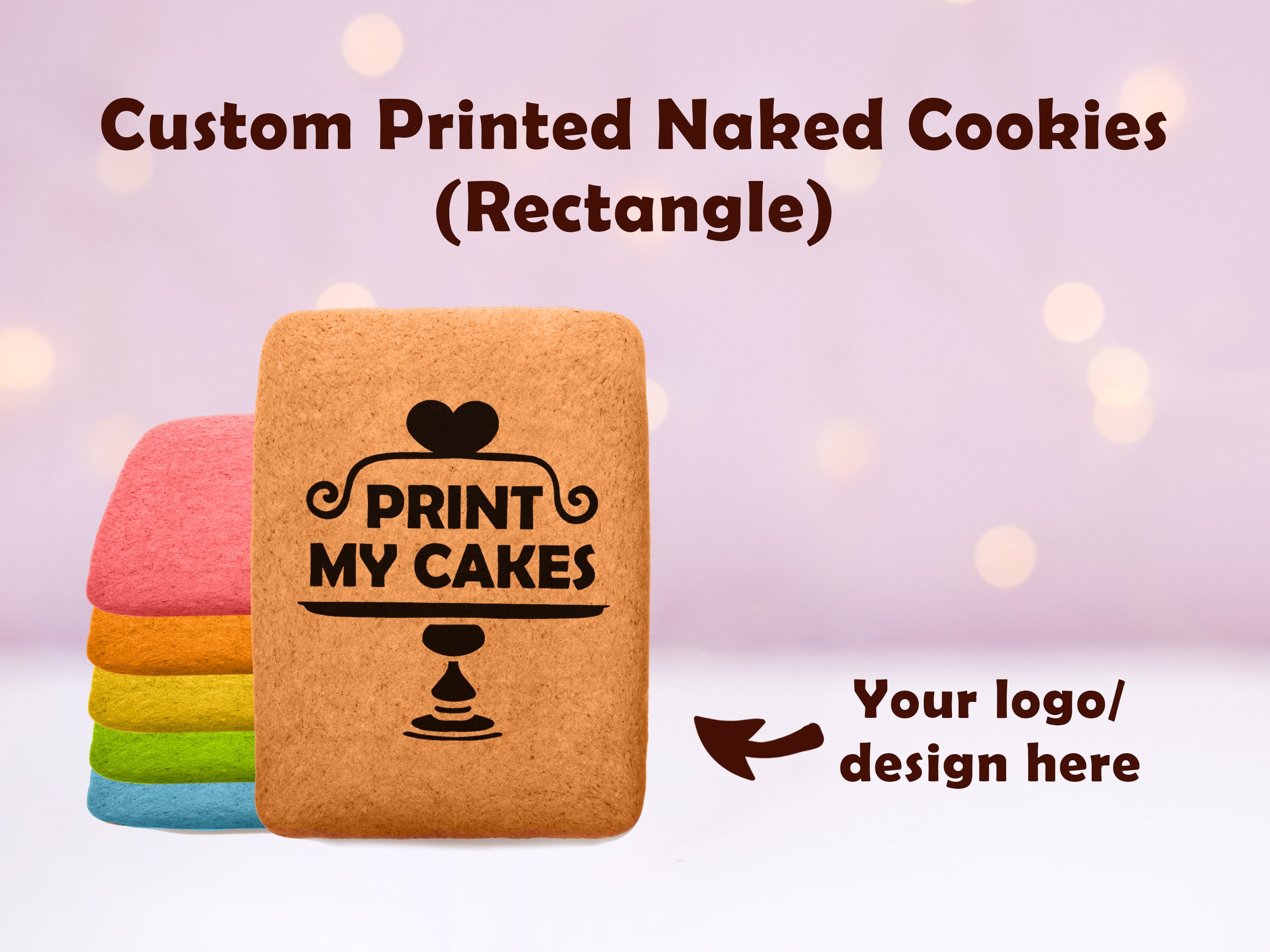Custom Printed Rectangle Cookies, Logo Cookies, Party Favors (24 Pieces ...