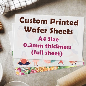 Custom Printed Wafer Paper, A4, Cake Toppers,  Wafer Paper, Edible Wafer Paper (can be used to order up to 8" x 11" edible images)